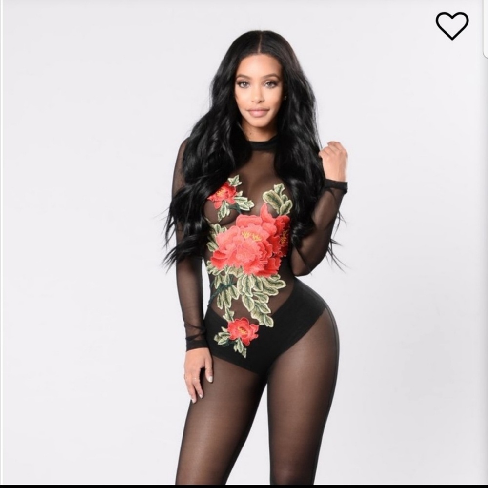 Black transparent jumpsuit